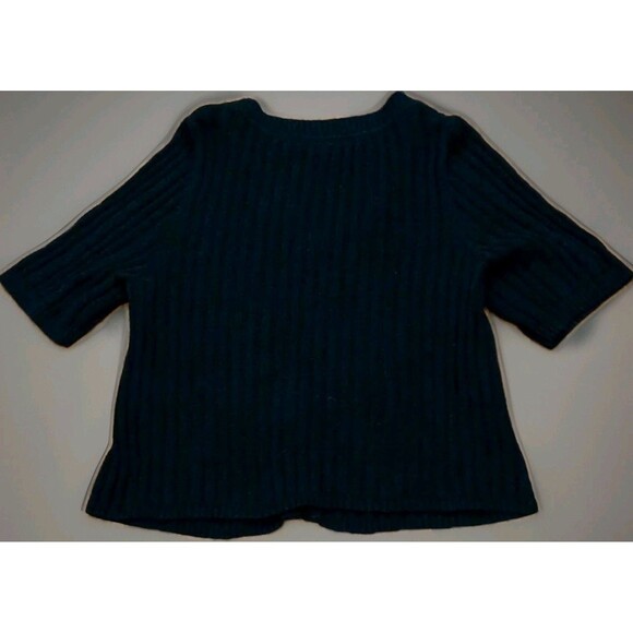 Lane Bryant 18/20 Black Knit Ribbed Cardigan 3/4 Sleeve Button Front Y2K Grunge - Picture 4 of 7